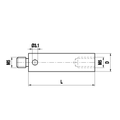 M5 титановый удлинитель щупа, L 40 мм, D 18 мм, для систем ZEISS A-5555-0149