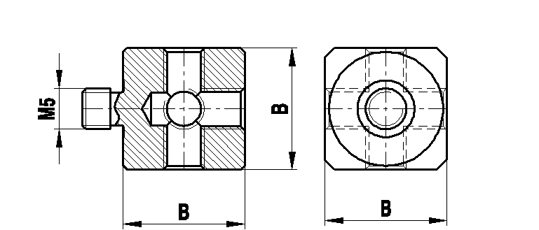 M5 алюминиевый кубический соединитель, 7.5 г, для систем ZEISS A-5555-0191